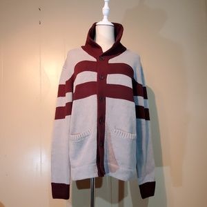 Retrofit Maroon & Gray Cardigan